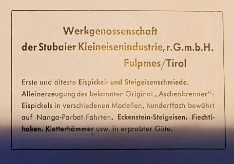 Stubaier Kleineisenindustrie - Stubai 1951